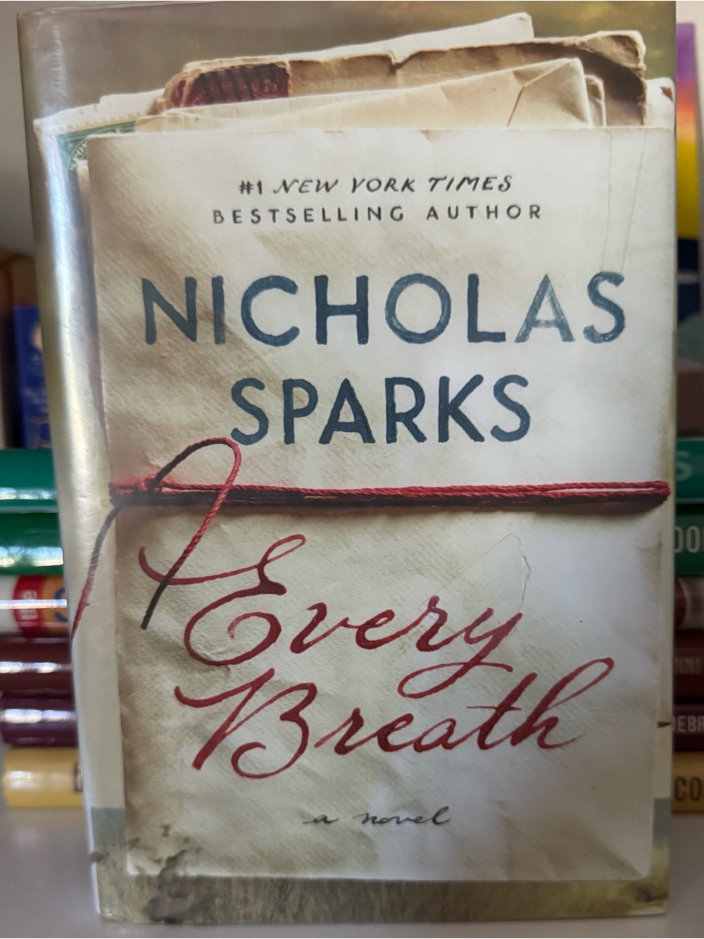 Nicholas Sparks "Every Breath" Hardcover Novel - Cream & Red Cover